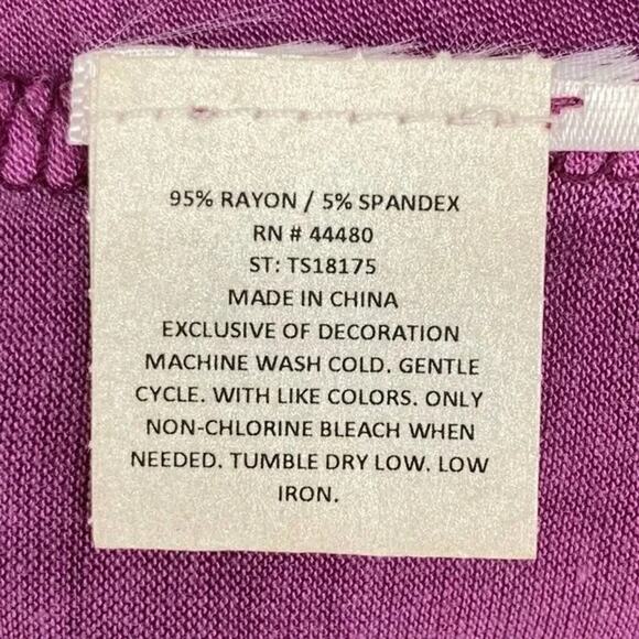 FOURTEENTH PLACE Cold Shoulder Crochet Long Sleeve Tunic Sz 1X Purple Oxford NWT - Picture 6 of 6